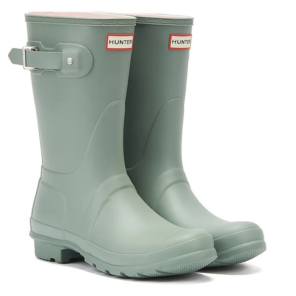 HUNTER ORIGINAL SHORT WOMENS SWEET GALE GREEN WELLIES